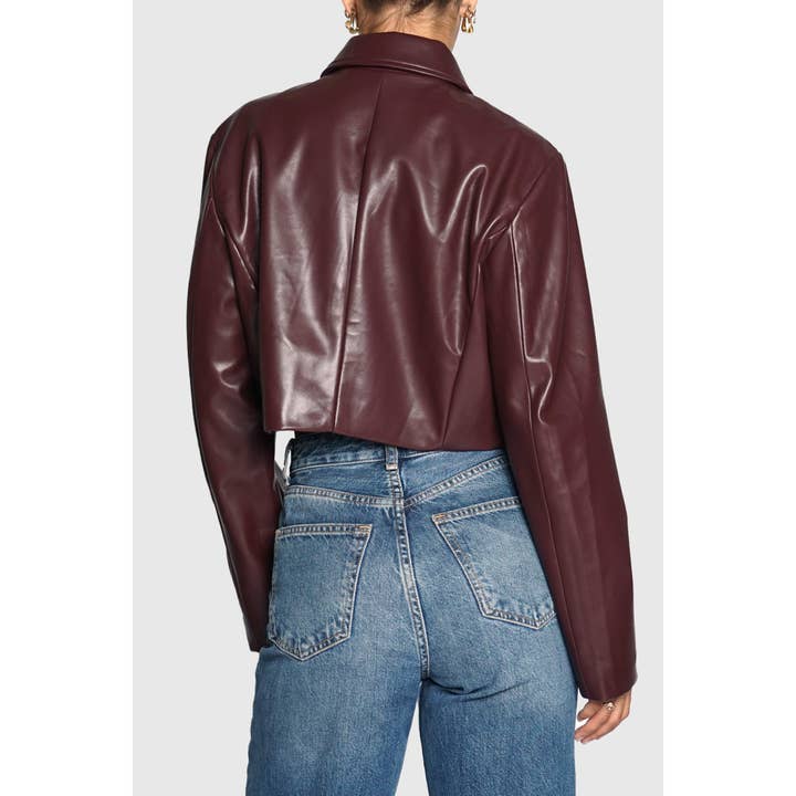 Sans Souci - Wholesale Jacket - Women's - PU ZIP FRONT CROP JACKET3