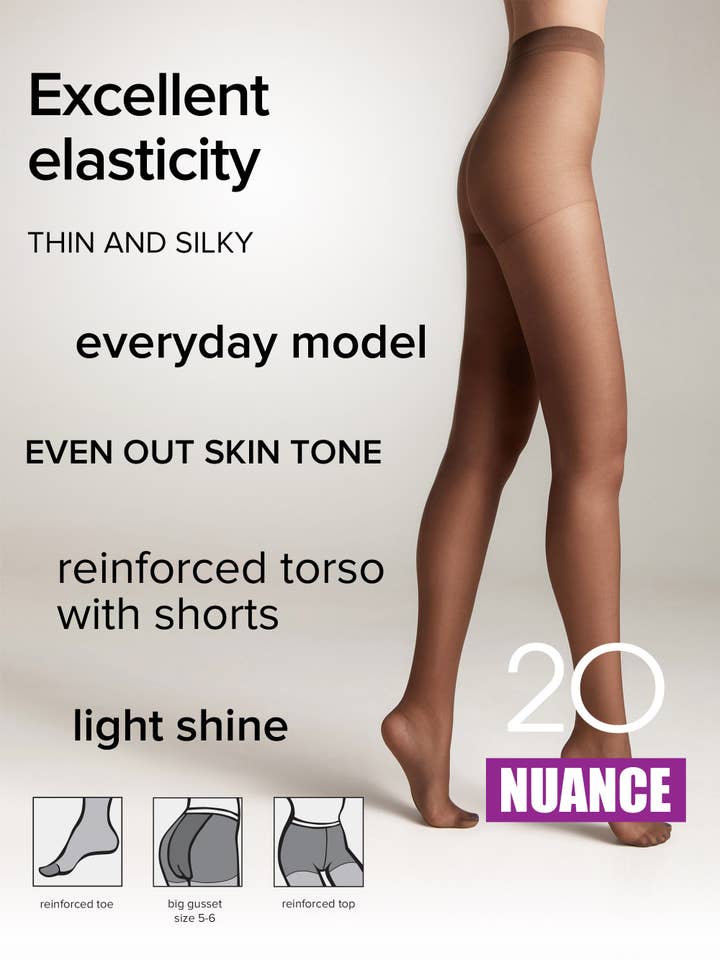 Conte Elegant – Engroshandel Tights - Dame – Strømpebukser Conte Nuance 20 Den - Forstærkede Shorts15