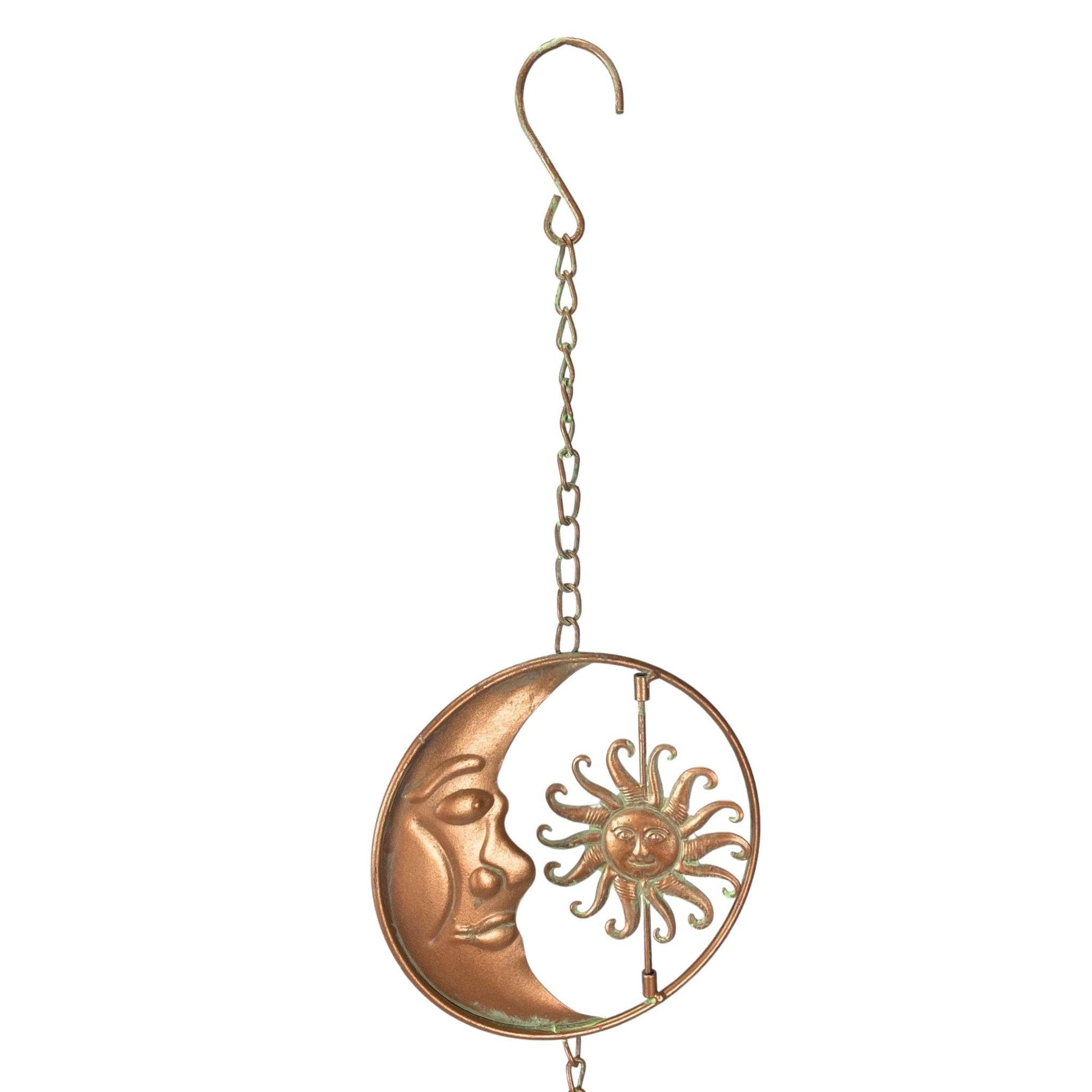 Zeckos - Wholesale Outdoor Ornament/Decor - 80-Inch Metal Rain Chain with Celestial Crescent Moon & Sun22