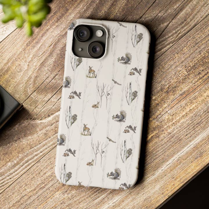 Forest Friends: Full Animal Phone Case for wholesale by Fox & Willow Design Studio