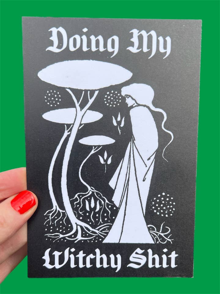 POSTCARD Doing My Witchy Shit for wholesale by Astral Weekend