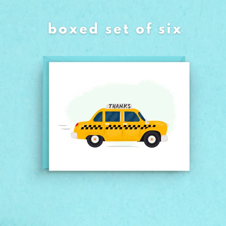 Thank You Card Taxi | City-Inspired-Boxed Set for wholesale by Nicole Marie Paperie