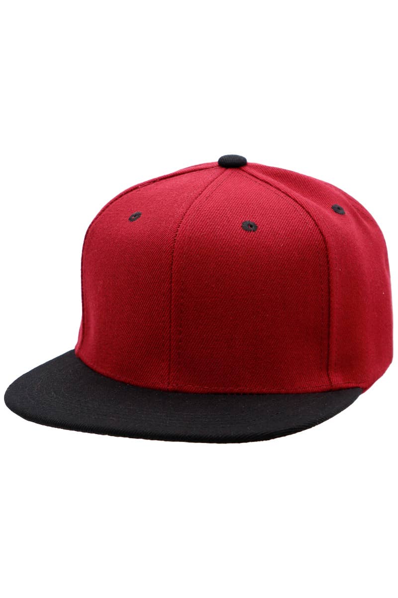 Cap Zone - Wholesale Flat Brim Cap - Unisex - Two Tone Twill Snap Back Flat Bill Cap0