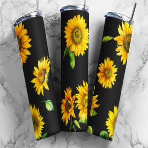 Sunflower Design 40oz Tumbler with Handle, Lid, Straw, Laser Engraved –  Prairie Tale Farm