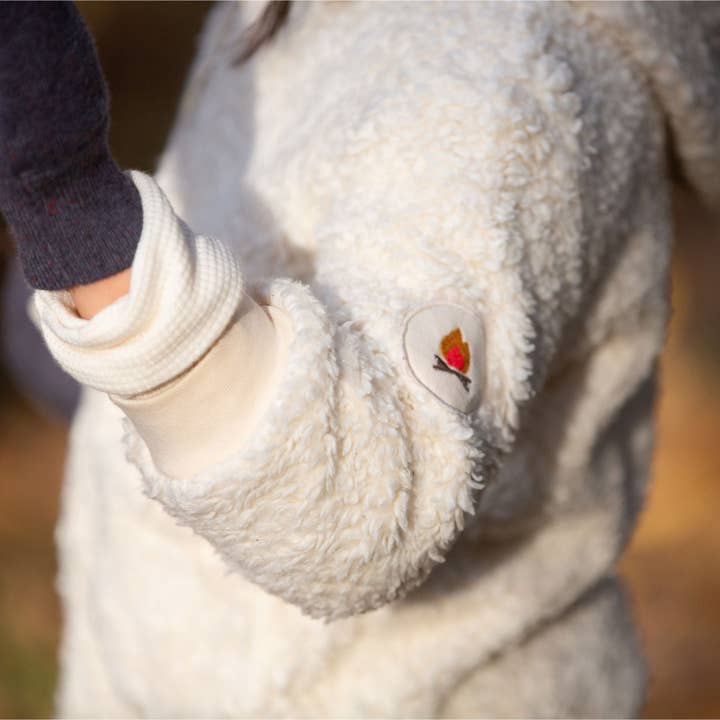 Cosy Organic Sherpa Fleece Campfire Jacket for wholesale by Little Green Radicals