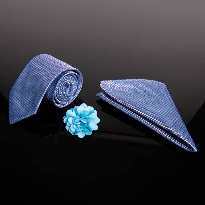 Selini New York - Wholesale Necktie - Men's - 12pc Pattern Necktie, Hanky & Lapel Pin Box Set1