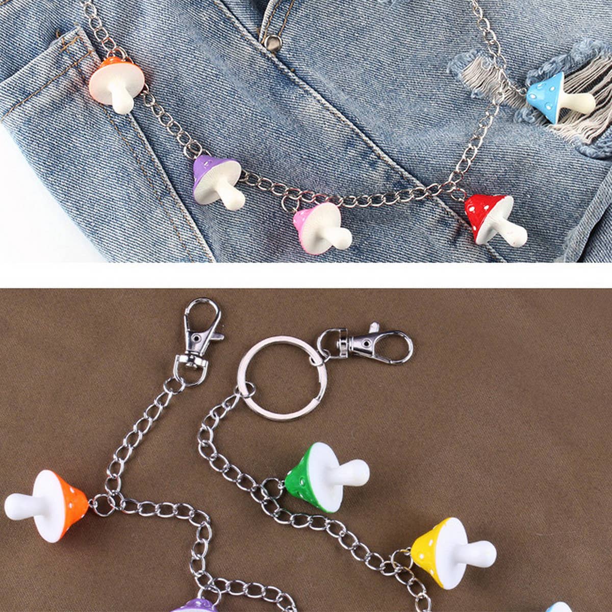 TYPE  COLORED MUSHROOM HEAD PENDANT PANTS CHAIN_CWMM0675 for wholesale on Faire3