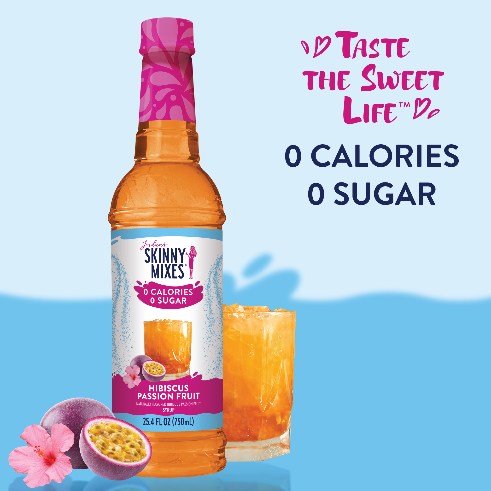 Jordan's Skinny Mixes - Wholesale Cocktail Mix/Syrup - Sugar Free Hibiscus Passion Fruit Flavor Infusion Syrup2