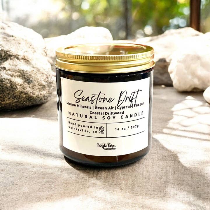 Seastone Drift Soy Candle for wholesale by Tangle Farm Handcrafted