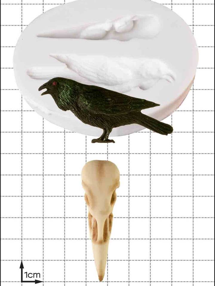 Schädel-Silikonform – „Rabe & Schädel“ von FPC Sugarcraft für den Großhandel von FPC Sugarcraft