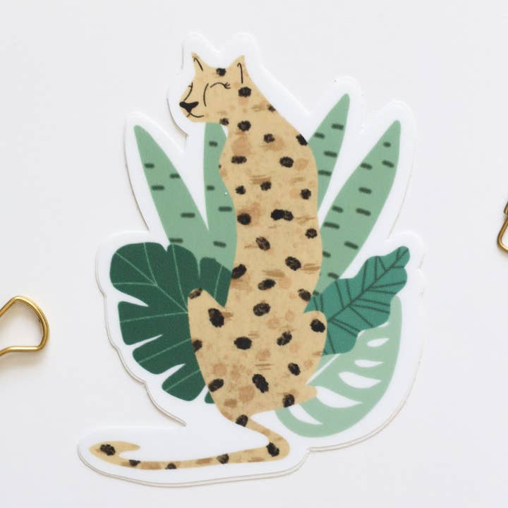 Cheetah sticker for wholesale by Lemon Milk Paper Co