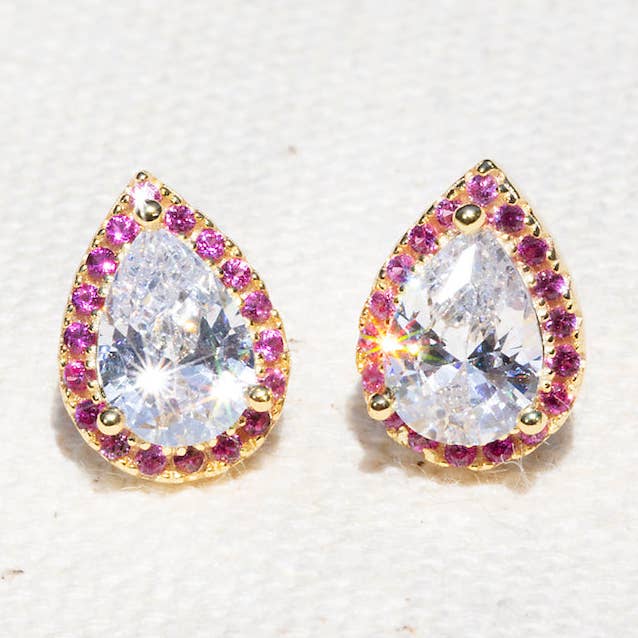 Native Gem - Venta al por mayor Pendientes de botón/aretes de poste - TACHUELAS SUGAR DADDY- RUBÍ0