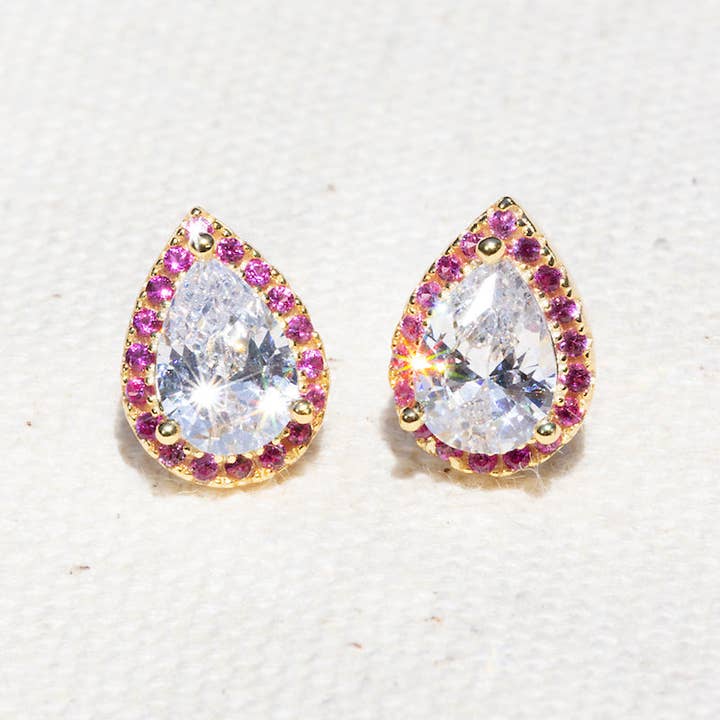 Native Gem - Wholesale Stud/Post Earrings - SUGAR DADDY STUDS- RUBY
