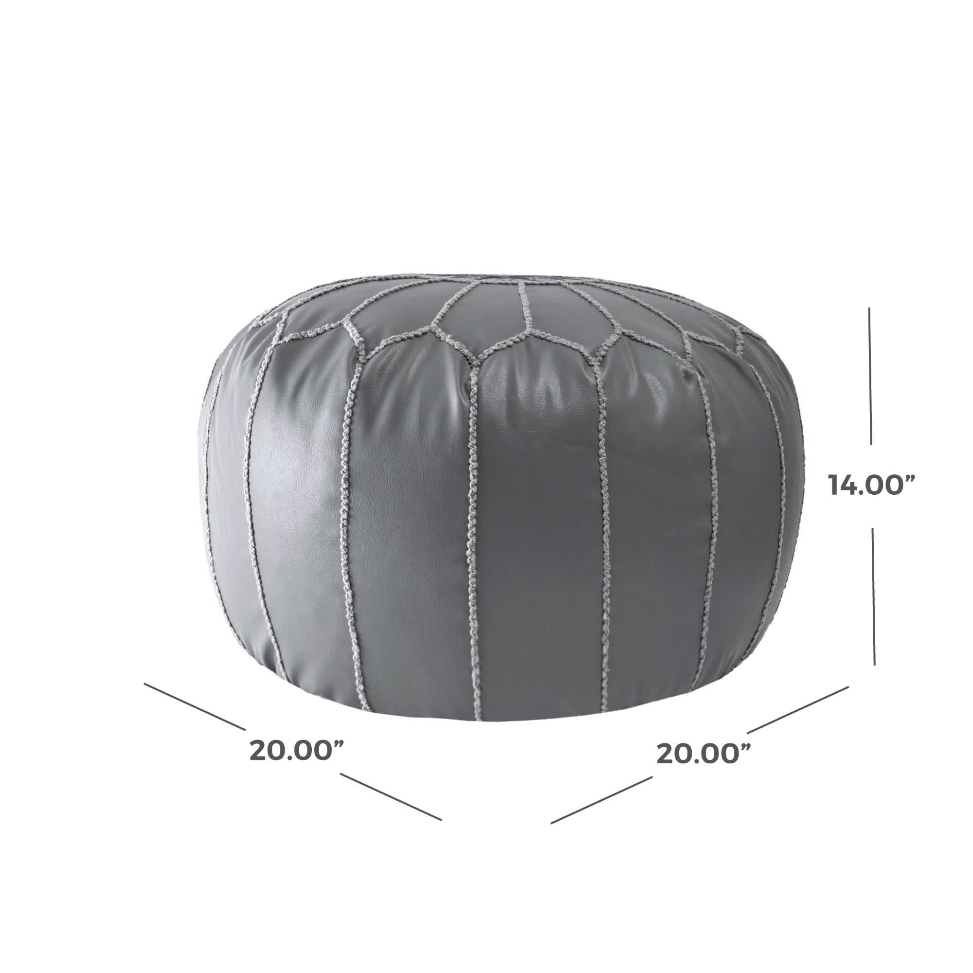 nuLOOM - Wholesale Pouf - Classic Moroccan Faux Leather Filled Ottoman Pouf13
