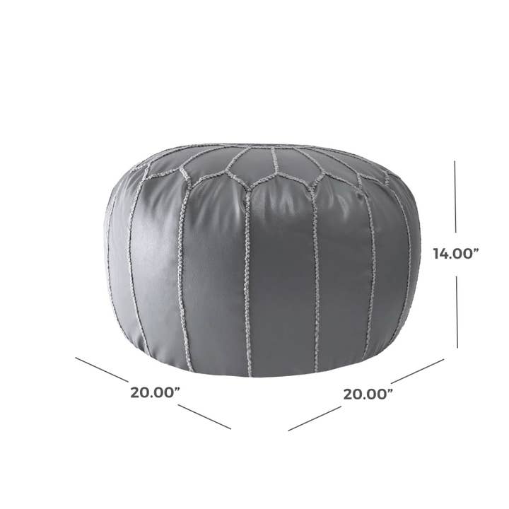 nuLOOM - Wholesale Pouf - Classic Moroccan Faux Leather Filled Ottoman Pouf13