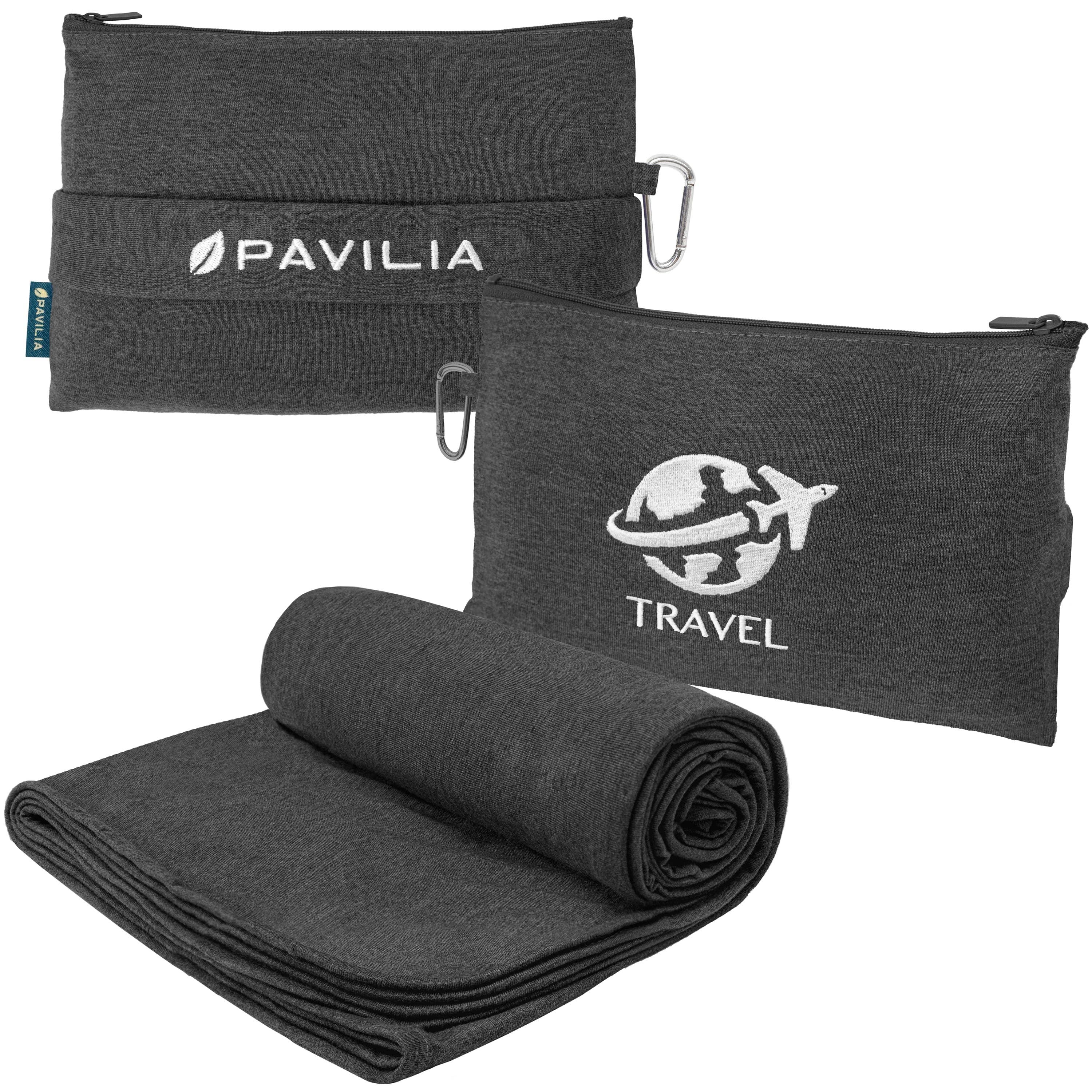 Pavilia - Wholesale Travel Blanket - Compact Fleece Travel Blanket Pillow0