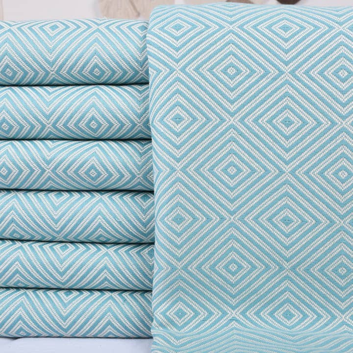Organic Turkish Towels - Wholesale Throw Blanket - Wedding Gift Blankets, Cozy Diamond Blanket2