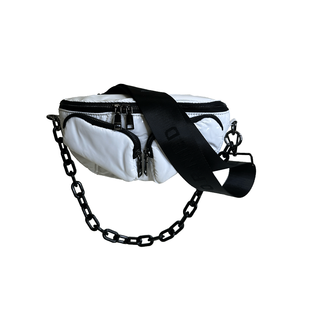 AHDORNED - Wholesale Belt Bag - Women's - Rachel Double Pocket Puffy Sling/Waist Bag w/Black Resin Cha16