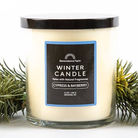 Cypress & Bayberry Soy Wax Candle for wholesale by Benevolence Farm