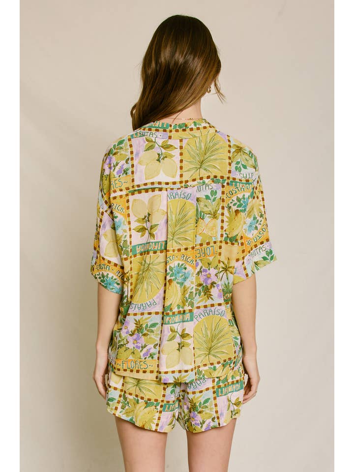 TROPISCHE ZON Isla Palma Ontspannen Shirt En Korte Broek Set (1) voor groothandel op Faire2