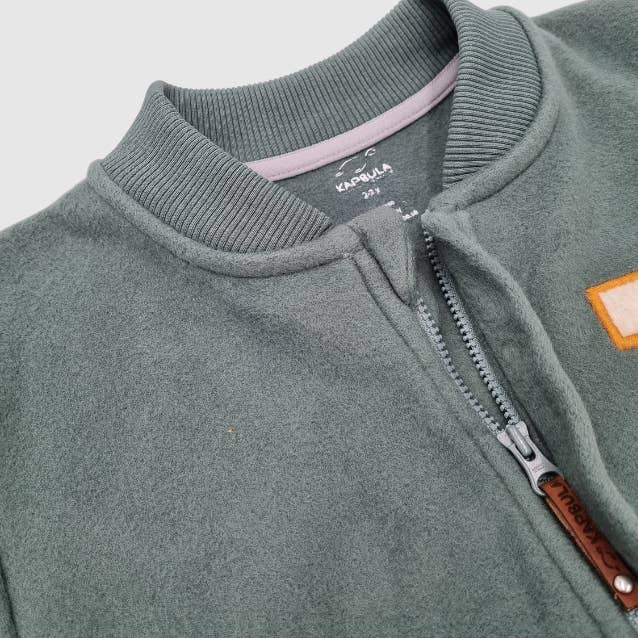 Kapbula Organics - Wholesale Bomber Jacket - Kids - Adventurer Organic Fleece Bomber Jacket Green2