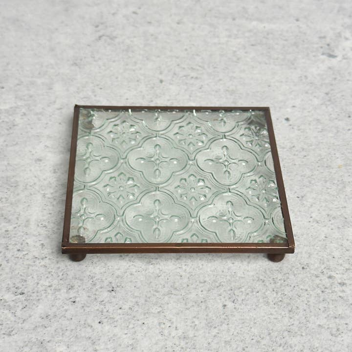 India Handicrafts Inc - Wholesale Decorative Plate/Dish/Bowl - Glass Pillar Plate