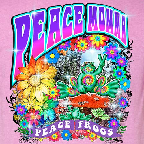 Peace Frogs - Wholesale Screen Printed T-Shirt - Unisex - Peace Frogs Peace Momma Frog Short Sleeve T-Shirt0