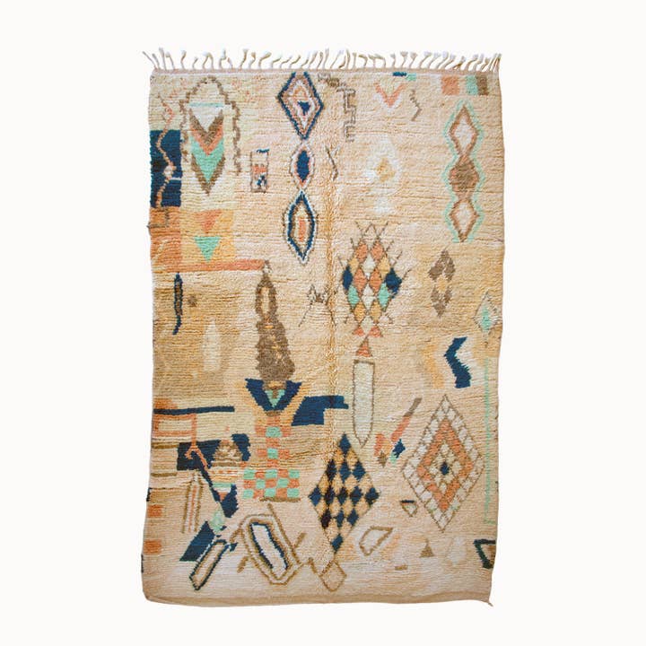 Tappeto annodato a mano contemporaneo marocchino Jude | 152 cm x 239 cm per la vendita all'ingrosso da parte di Apartment F - shipping from Austin, TX