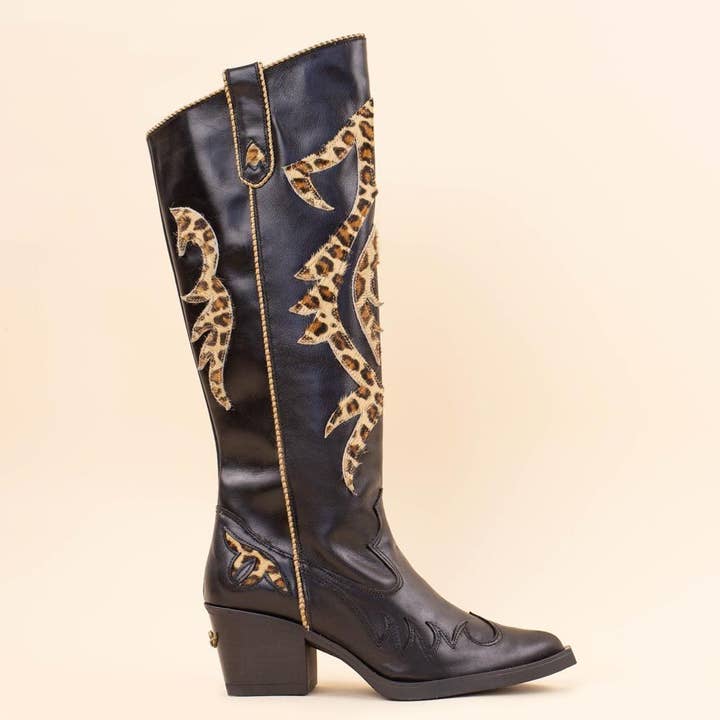 Moonrise - Venta al por mayor Botas cowboy - Mujer - Nemonic 2354 botas boho leopardo negro