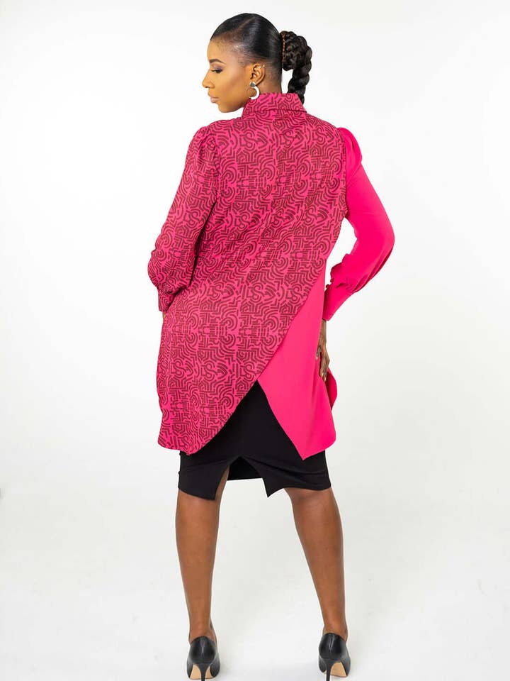 Jama Long Sleeve Shirt (Hot Pink) for wholesale by Yeli Bana