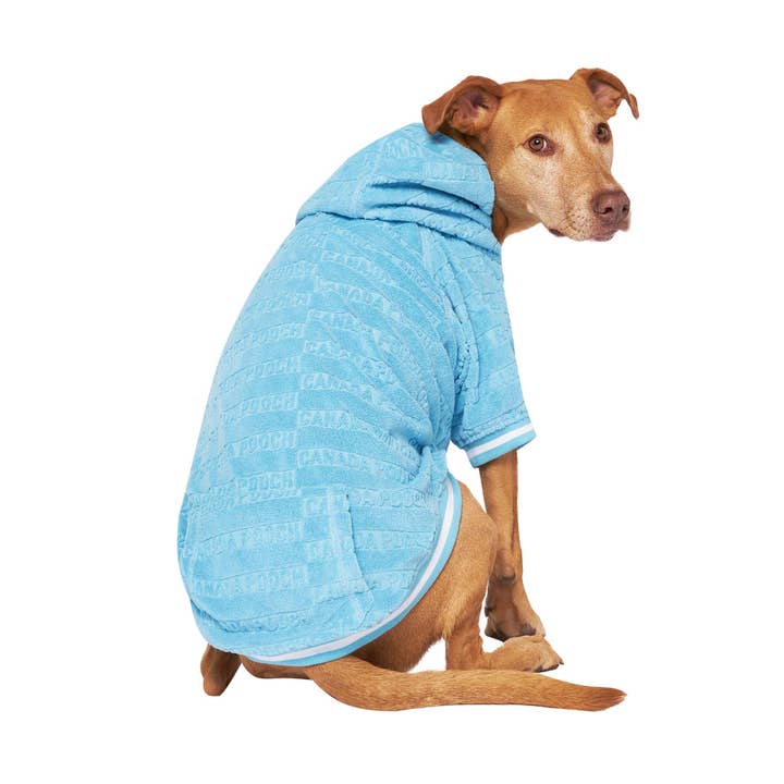 Blue Beach Bum Towel Dog Hoodie (Blue) for wholesale on Faire2