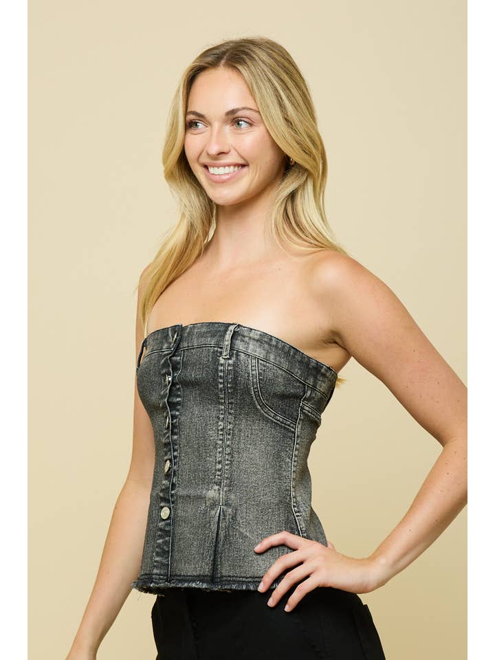 ANWND - Wholesale Corset - Women's - 10209 - DENIM CORSET TOP7