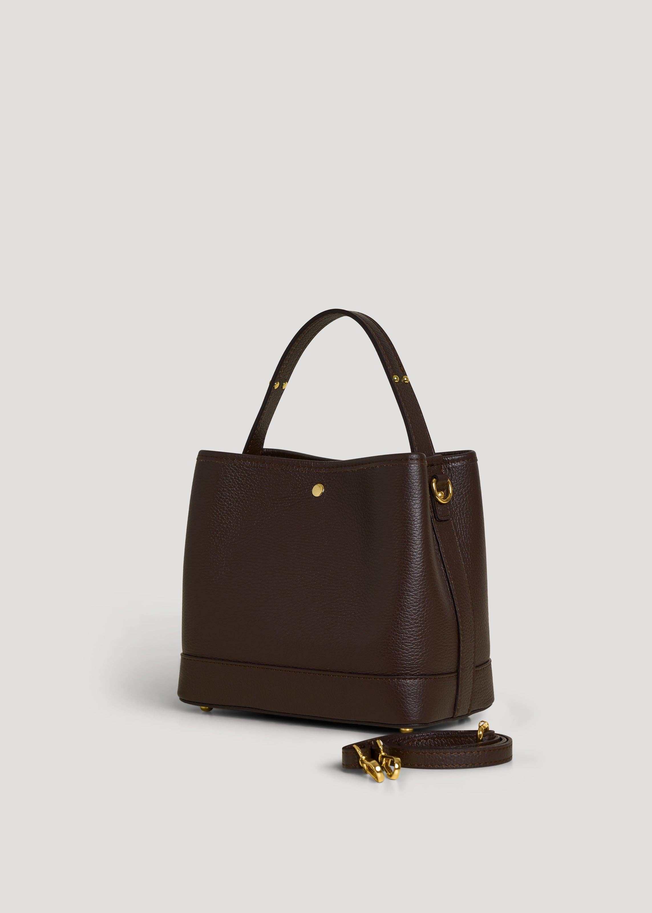 Voemièn - Vendita all'ingrosso Borsa con manico - Donna - Borsa Kendy in pelle Dollar marrone scuro3