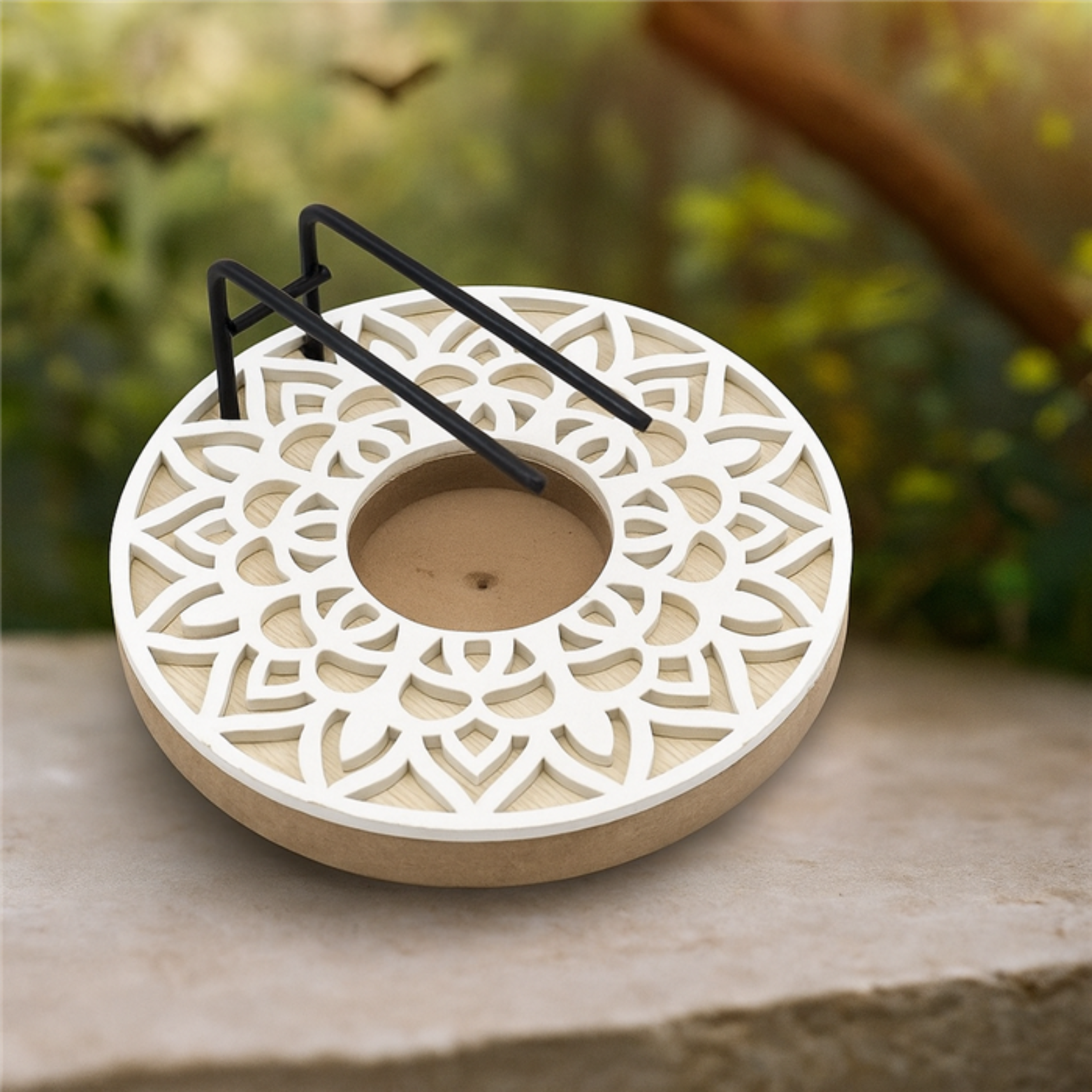 Green Tree – wholesale Rökelsehållare – Palo Santo & Vit Salvia Brännare Mandala1