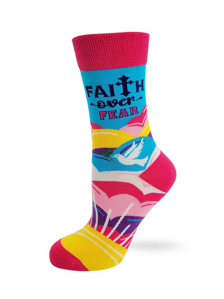 Fabdaz - Wholesale Socks - Women's - Faith Over Fear Women's Crew Socks2