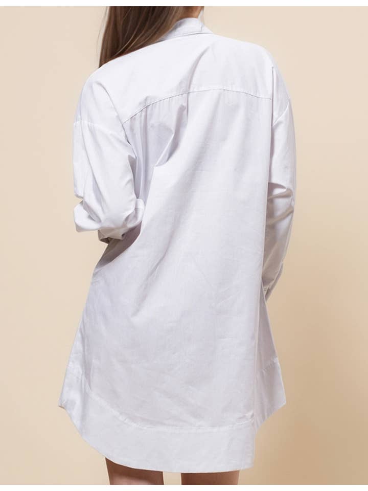 Sweetkama - Wholesale Dress – Women's - Ladies Turndown Collar Botton Down Mini Shirt Dress SKD48062