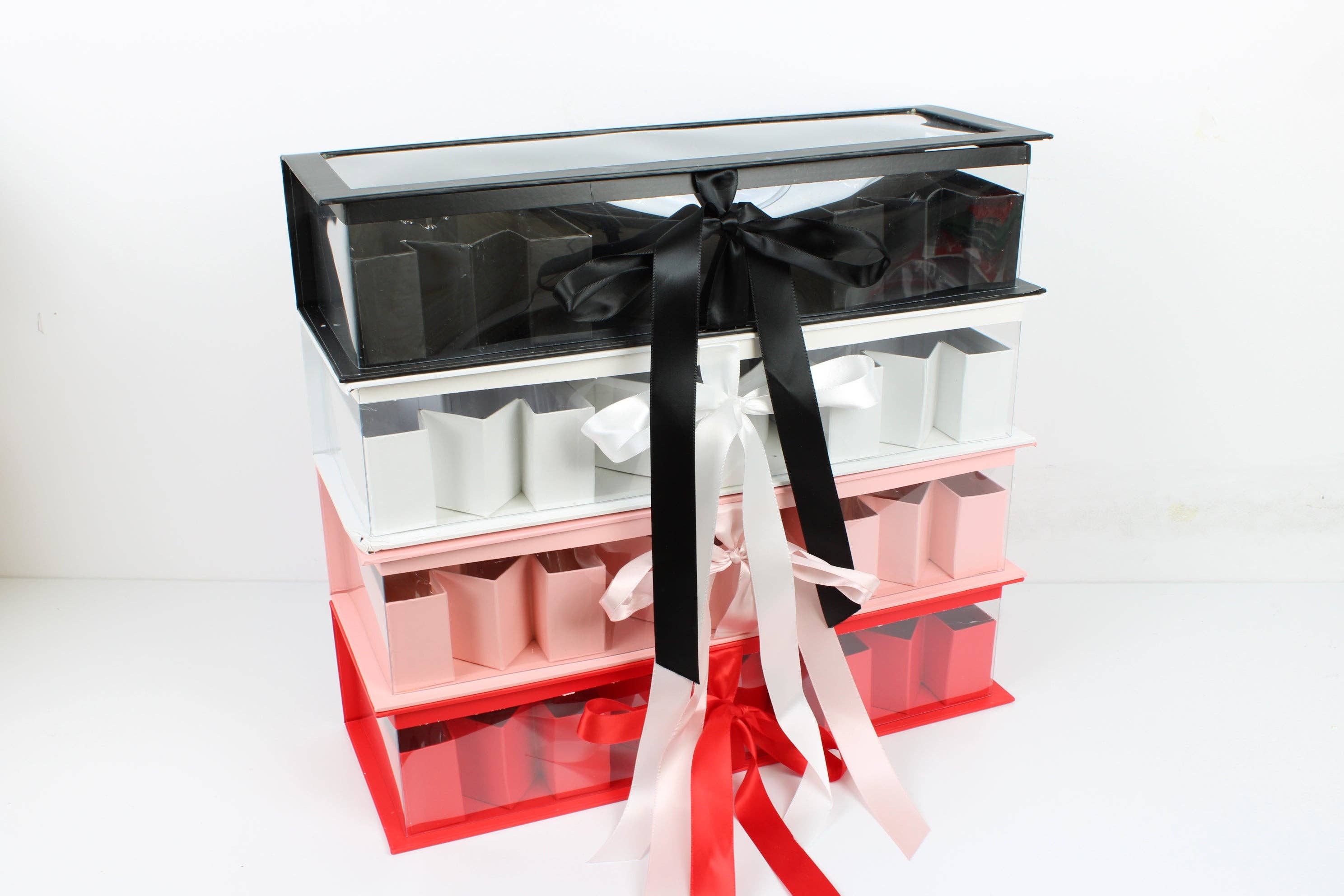 Elegant Design Supply – wholesale Presentbox – MOM fyllbar blomlåda med klar PVC-topp, plastfoder och satinband5