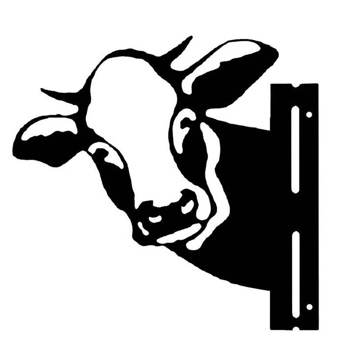 Farm Metal Cow Peeking Fence or Post Decor for wholesale by Alpine Corporation
