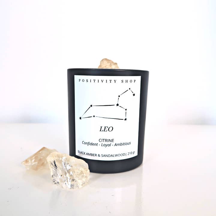 Leo Soy Wax Constellation Candle | Citrine (HTA) for wholesale by Positivity Shop
