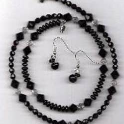 Svarta och vita Crystal pärlor smycken Set för wholesale av Amy's Handmade Gifts