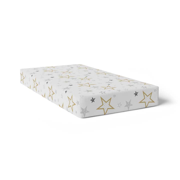 Lençol Percale Dream Berço - Estrelas Douradas por atacado de Kushies Baby