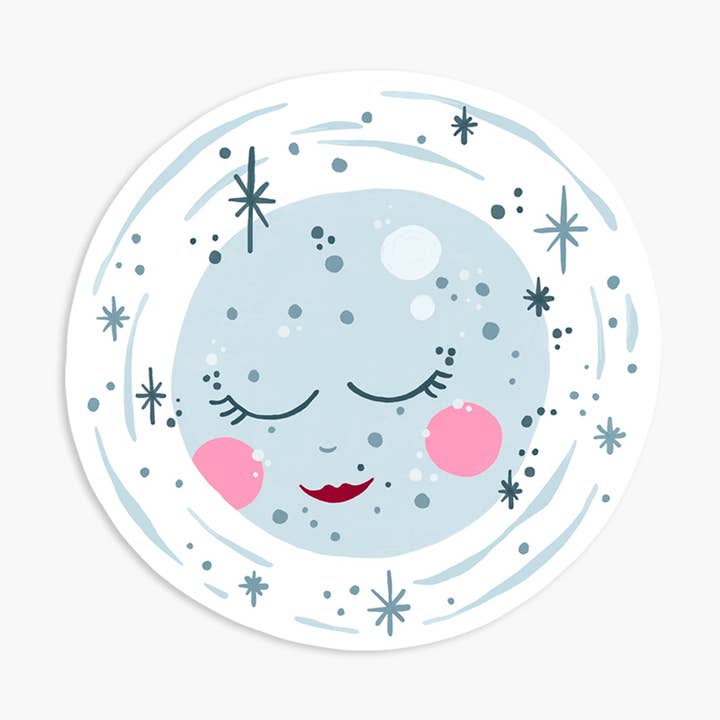 Moon - Vinyl Sticker for wholesale by Day One Paper Co.