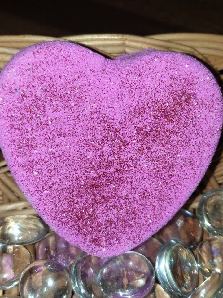 Bomba de banho de coração rosa faísca por atacado de Enchanting Bath Bombs