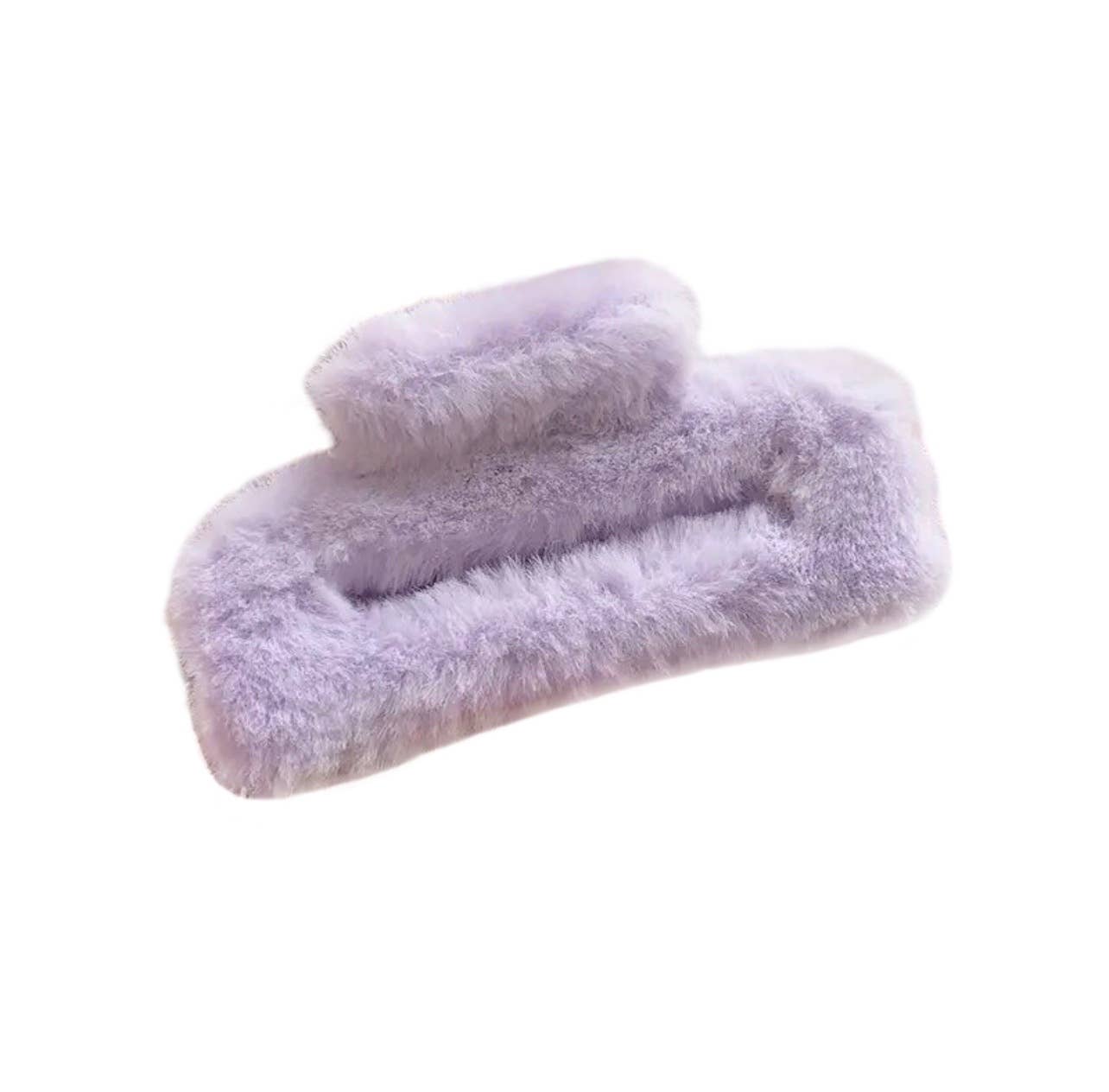 Mavi Bandz - Wholesale Hair Clip - Women's - Furry Fuzzy Large Hair Claw Clips in Pink & Purple2