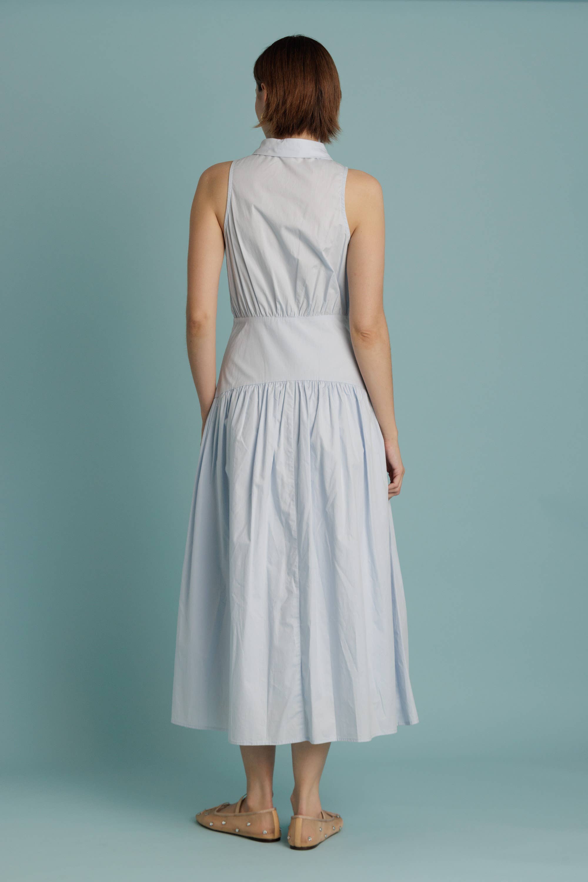 Aureum - Wholesale Dress - Women's - AD2344 - CURVED YOKE MIDI SHIRT DRESS2