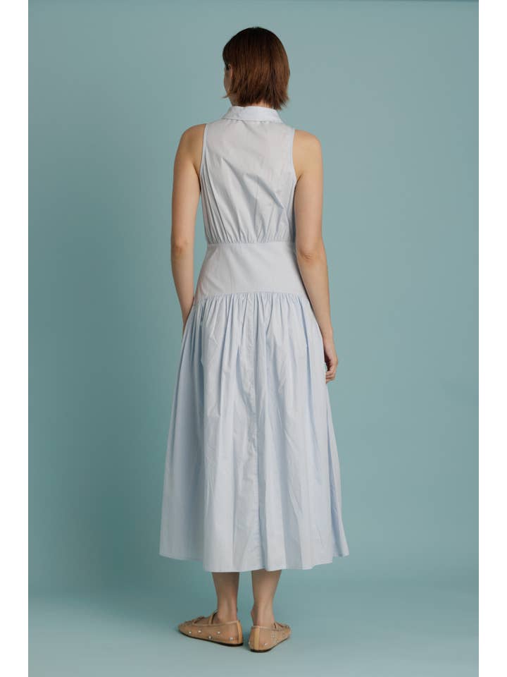 Aureum - Wholesale Dress - Women's - AD2344 - CURVED YOKE MIDI SHIRT DRESS2