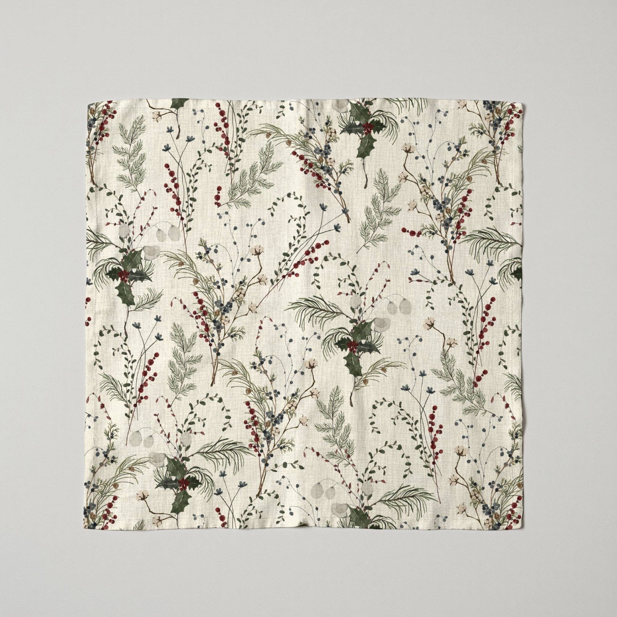 SG HOGAR – Guardanapo e pano de jantar por atacado – Pack 2 unidades guardanapos Christmas Azevinho 2-1001