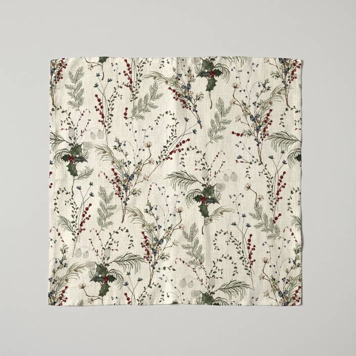 SG HOGAR - Wholesale Dinner & Cloth Napkin - Pack of 2 Christmas Mistletoe Napkins 2-1001