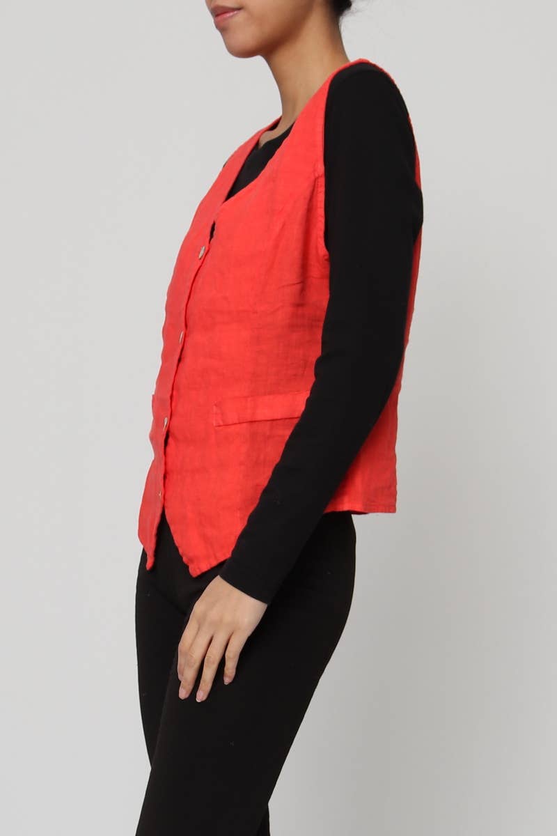 LÉA & LUC - Wholesale Button Down Shirt - Women's - Sleeveless shirt in 100% Linen REF. 514610