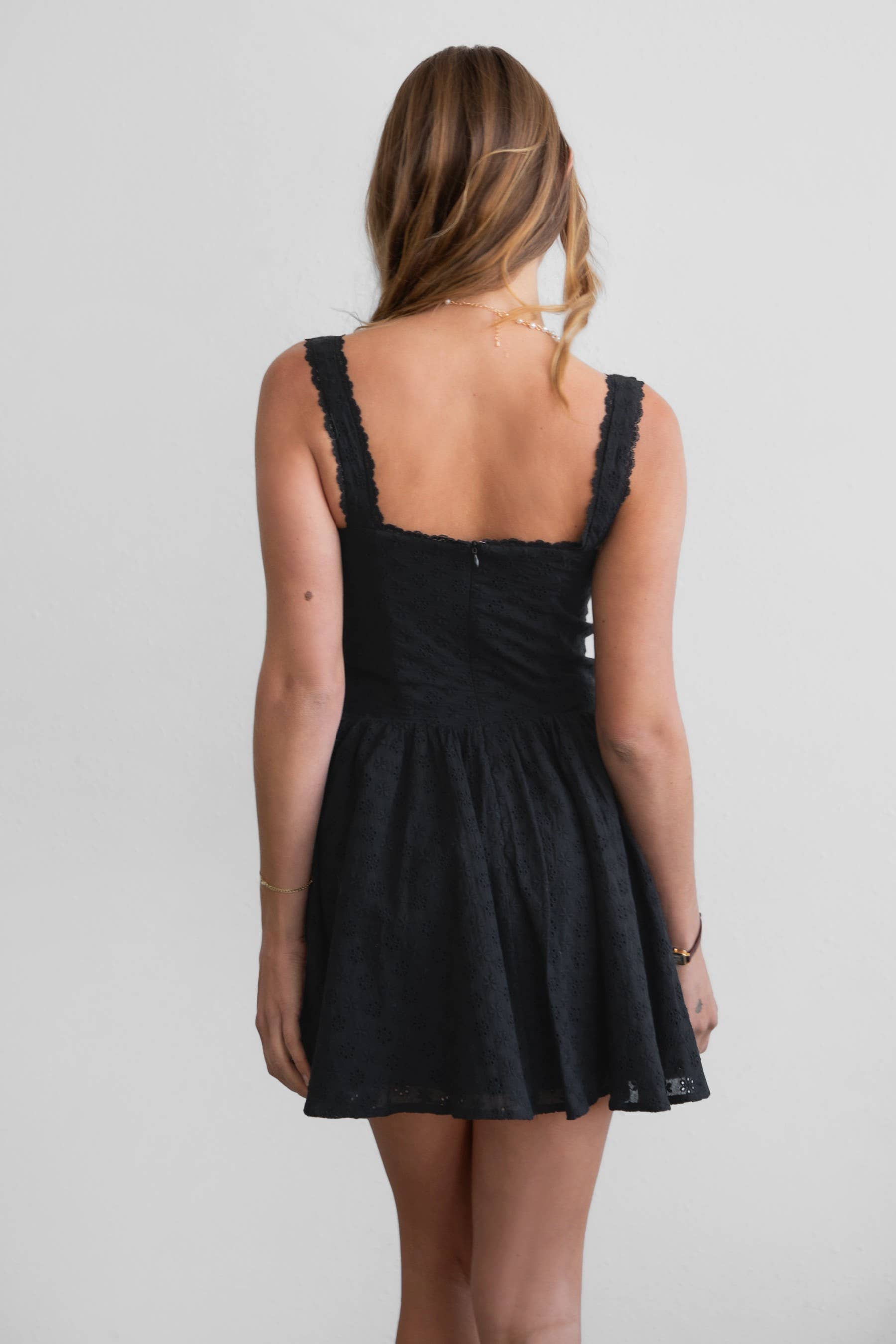 TICTOC - Wholesale Dress - Women's - AUDREY Eyelet Embroidery Sleeveless A Line Summer Mini Dress8